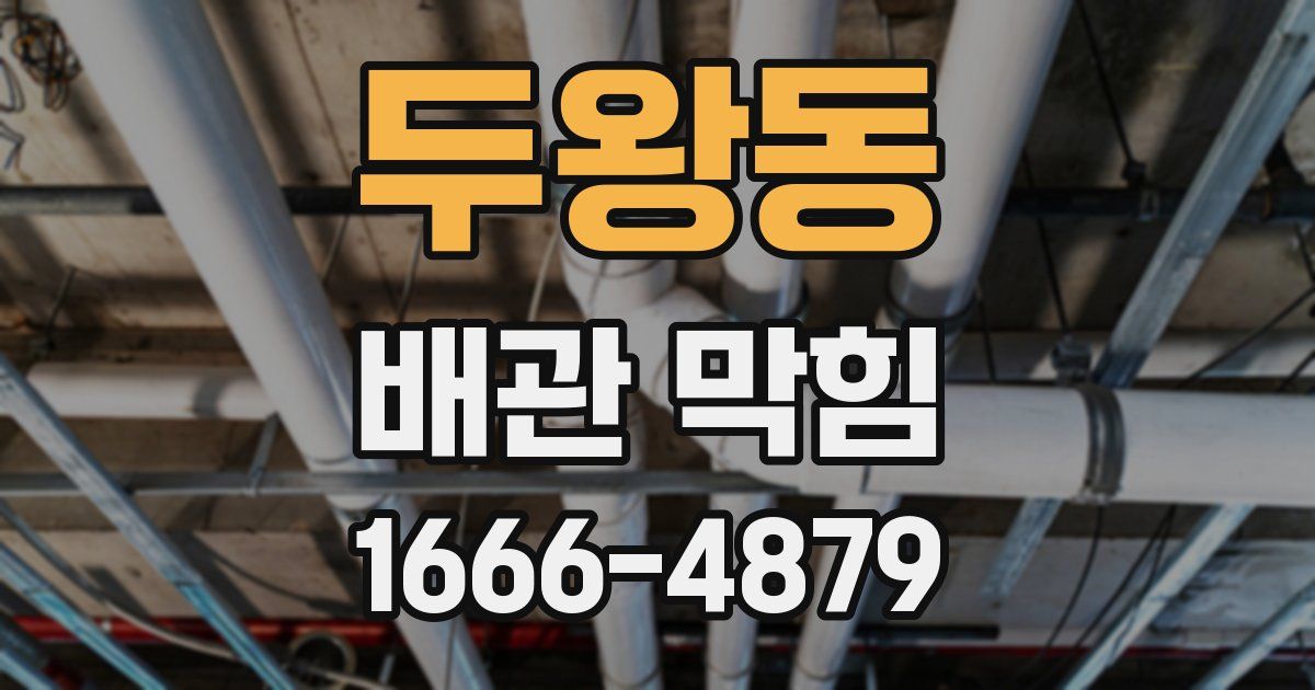 두왕동 배관 막힘
