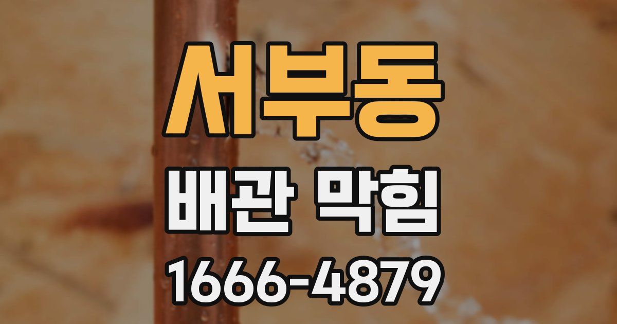 서부동 배관 막힘