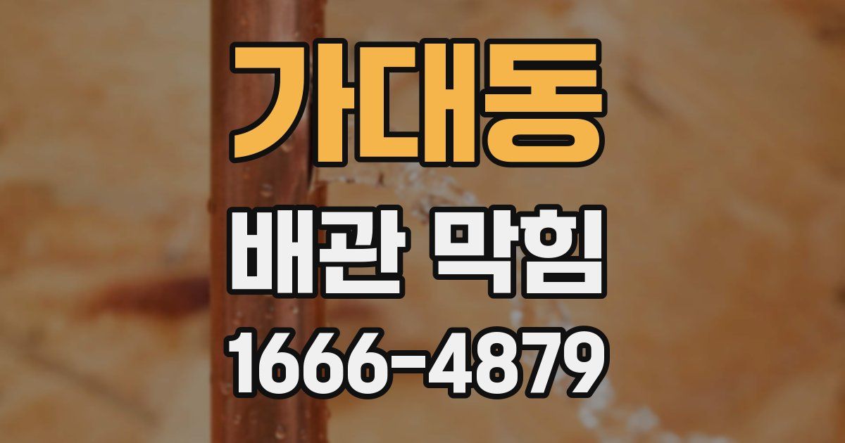 가대동 배관 막힘