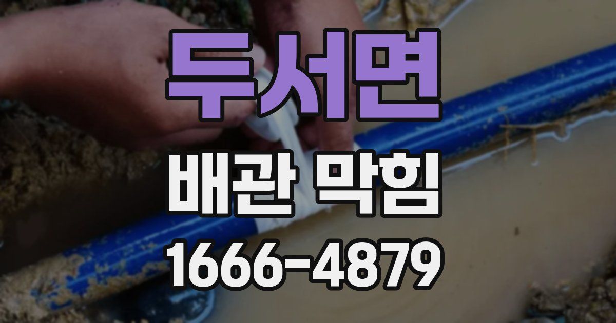두서면 배관 막힘
