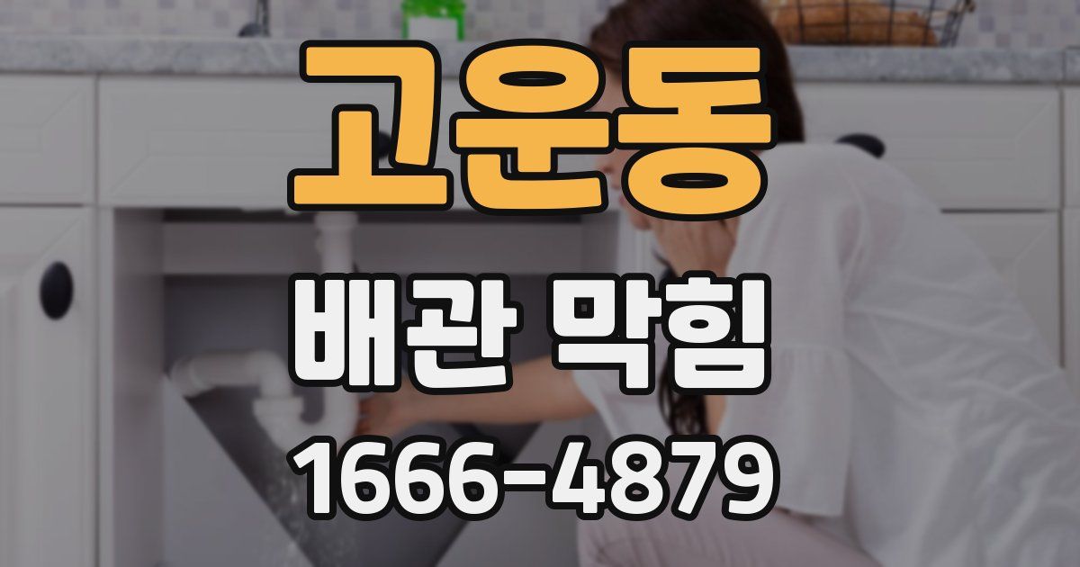 고운동 배관 막힘