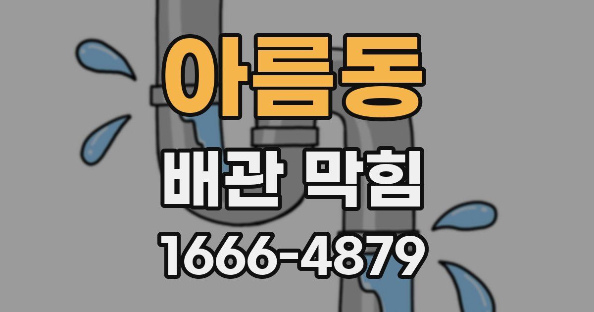 아름동 배관 막힘