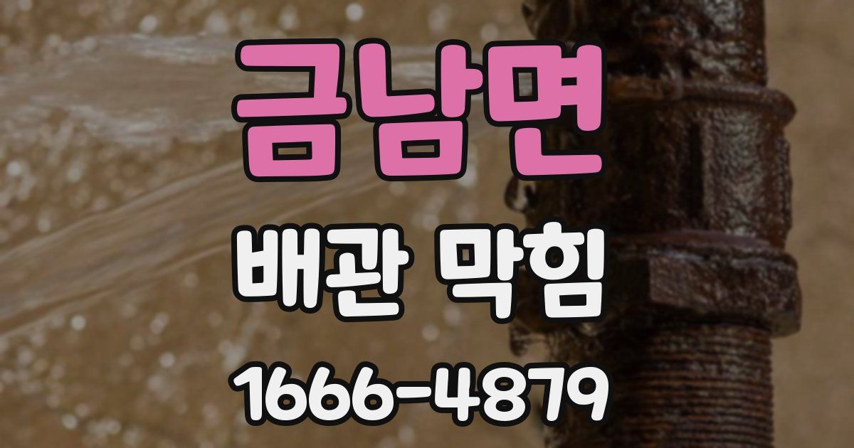 금남면 배관 막힘