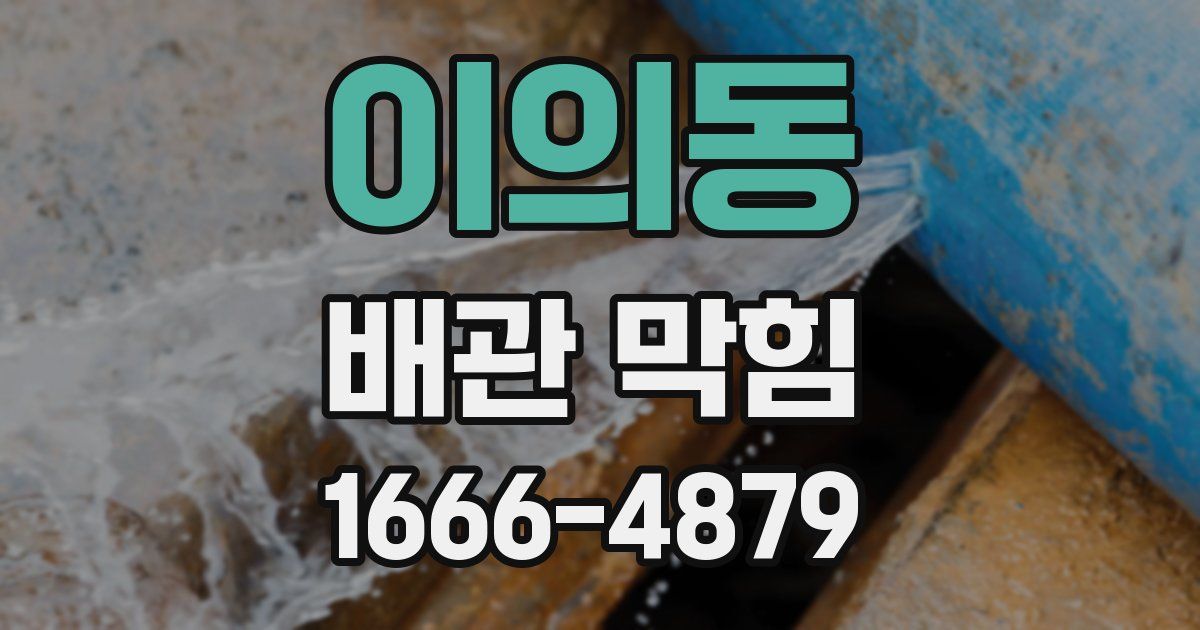 이의동 배관 막힘