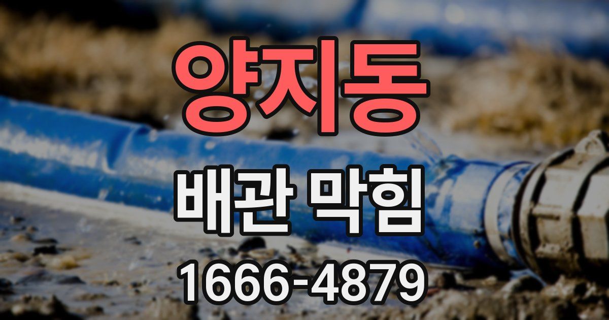 양지동 배관 막힘