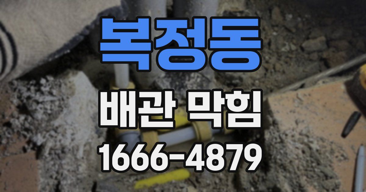 복정동 배관 막힘