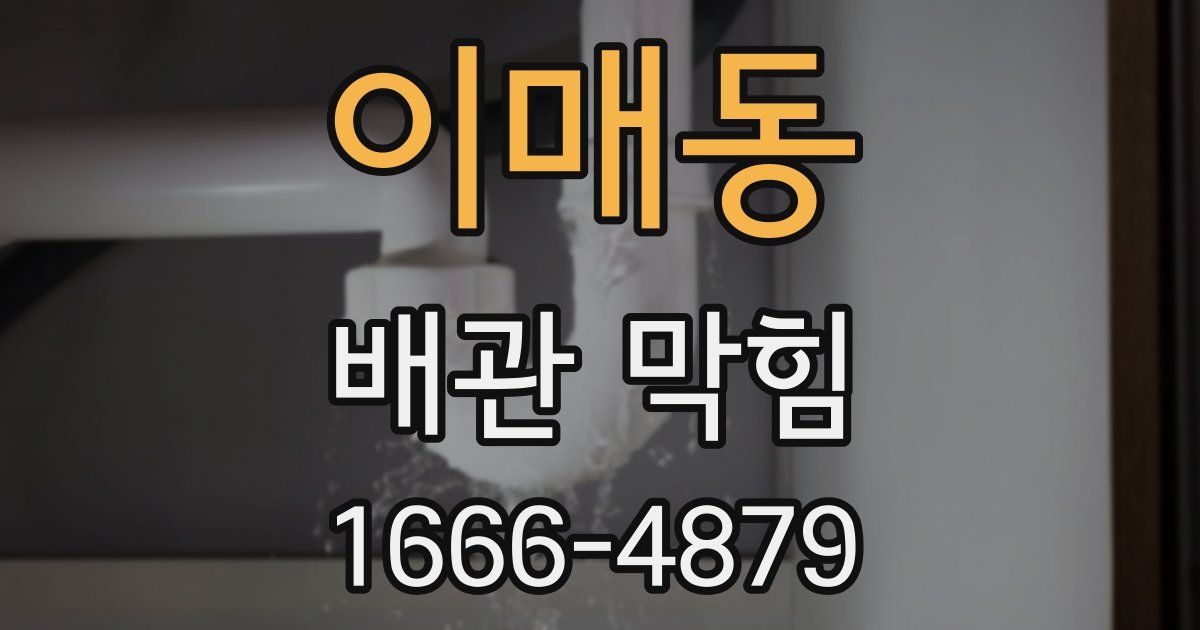 이매동 배관 막힘