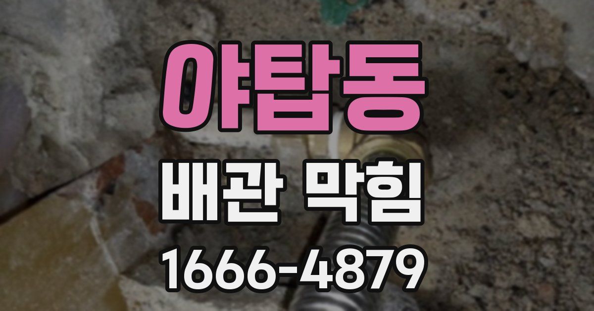 야탑동 배관 막힘