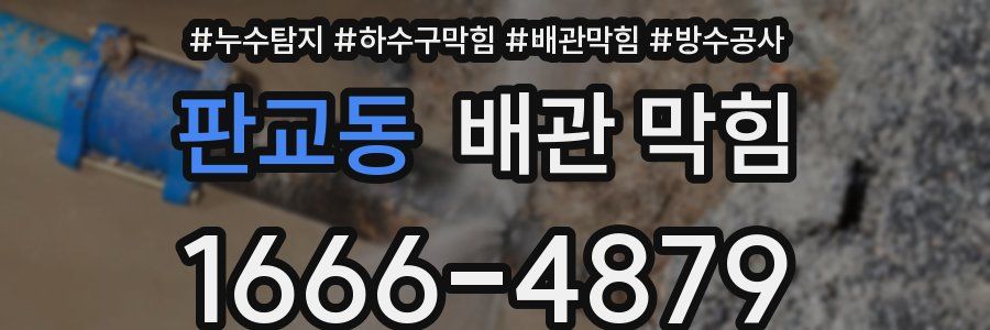 판교동 배관 막힘