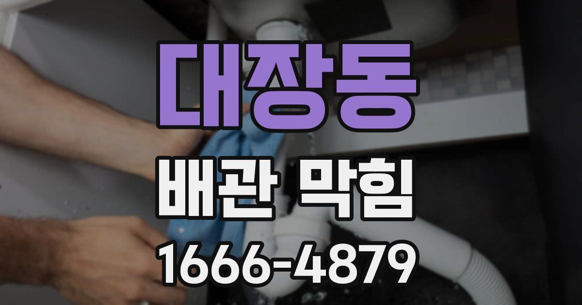 대장동 배관 막힘