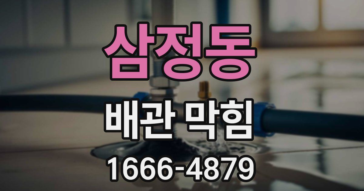 삼정동 배관 막힘