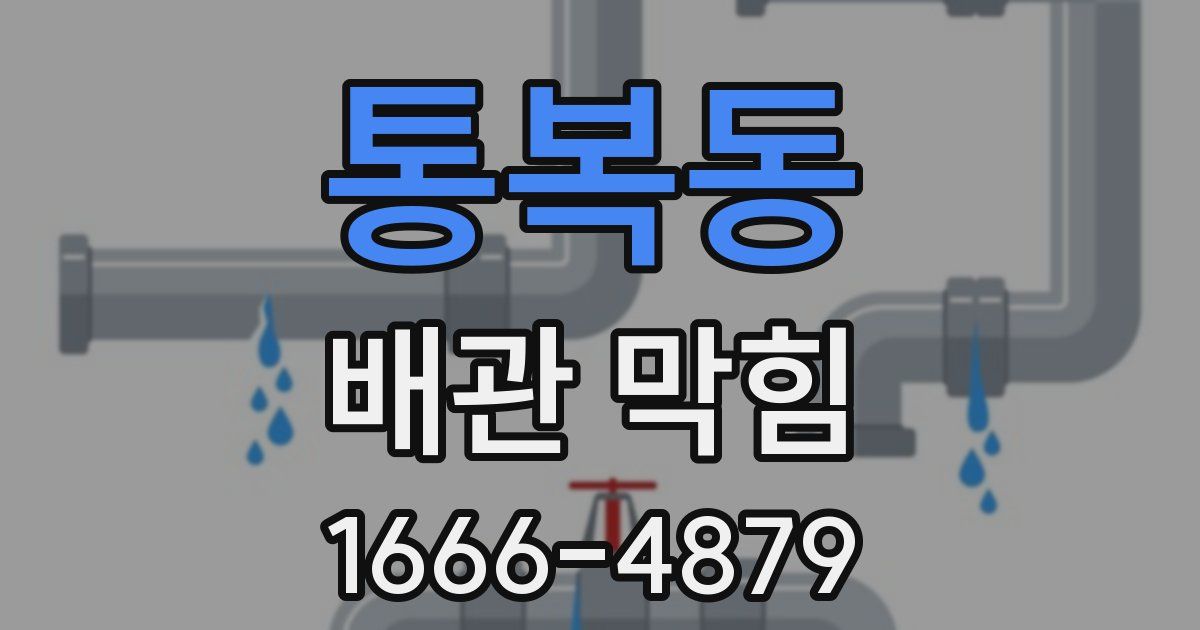 통복동 배관 막힘