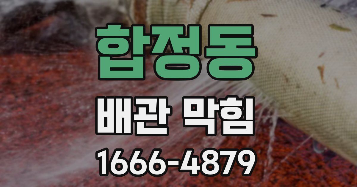 합정동 배관 막힘