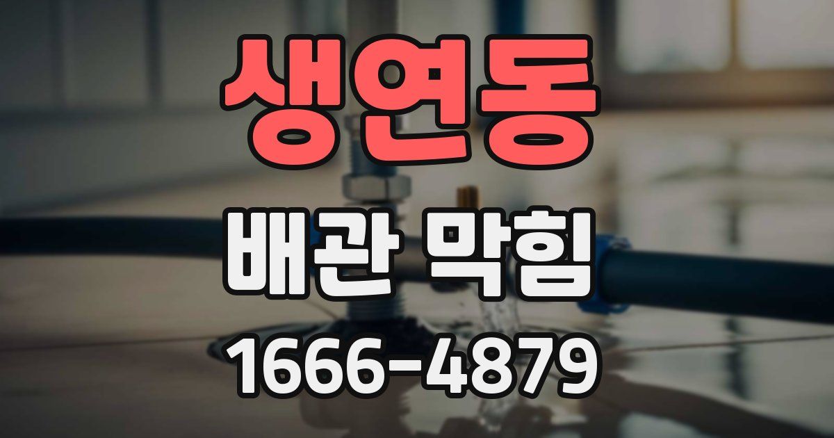 생연동 배관 막힘