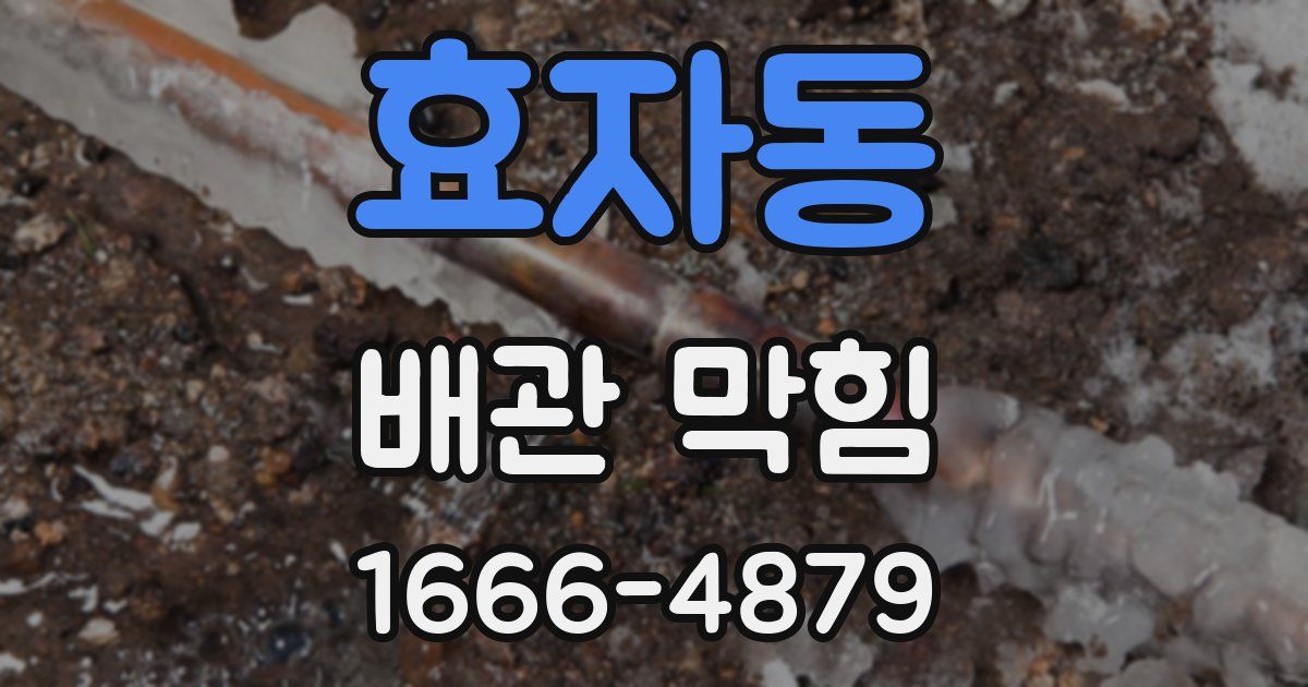 효자동 배관 막힘