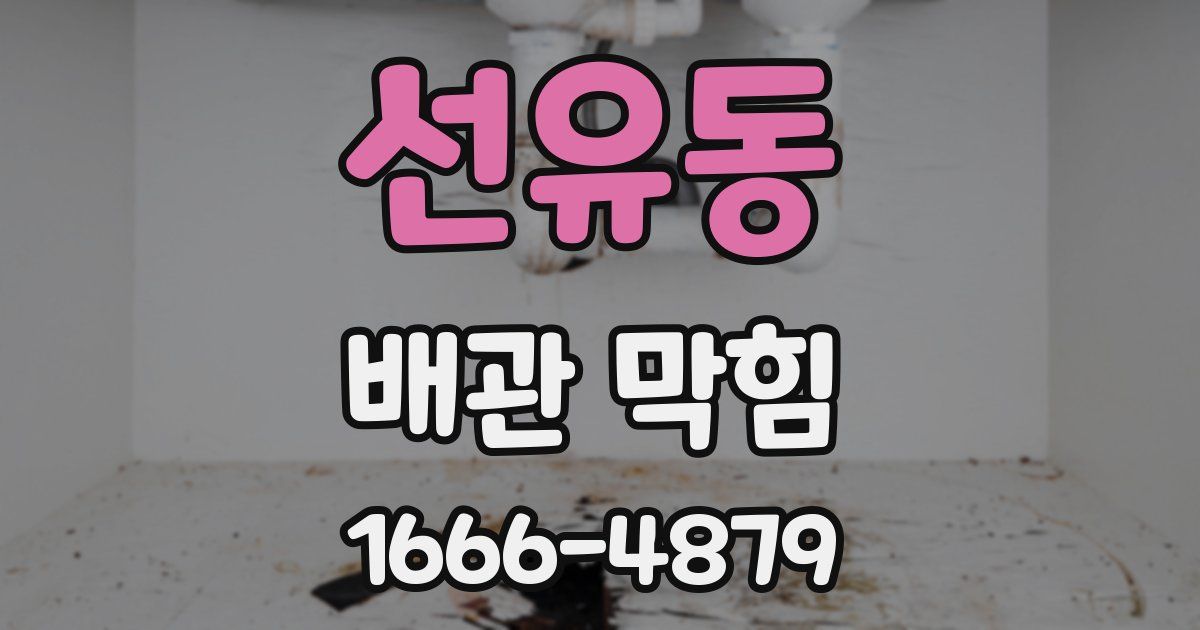 선유동 배관 막힘