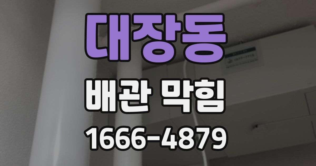 대장동 배관 막힘