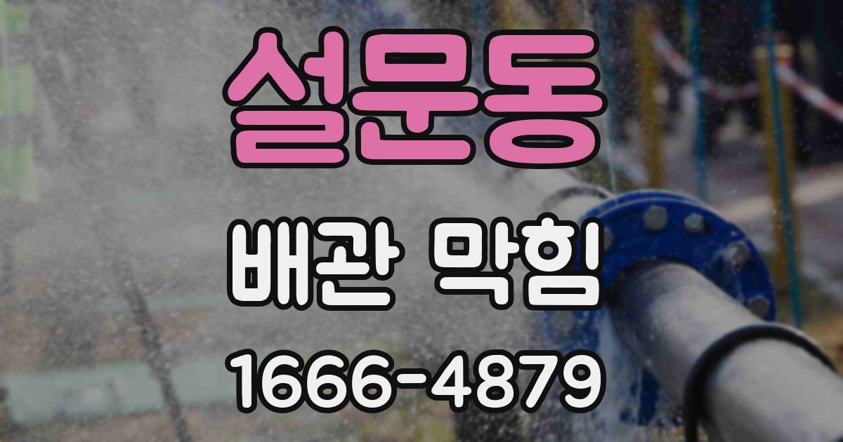 설문동 배관 막힘