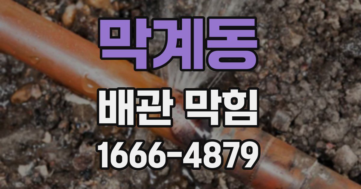 막계동 배관 막힘