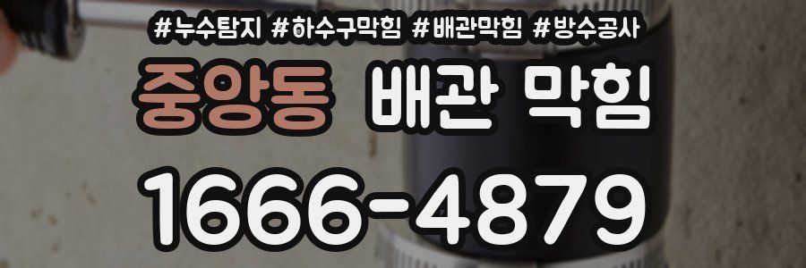 중앙동 배관 막힘