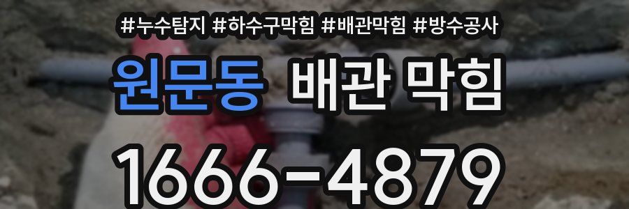 원문동 배관 막힘