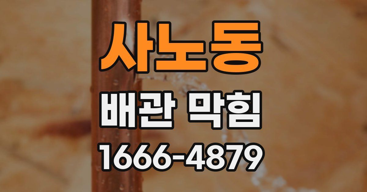 사노동 배관 막힘