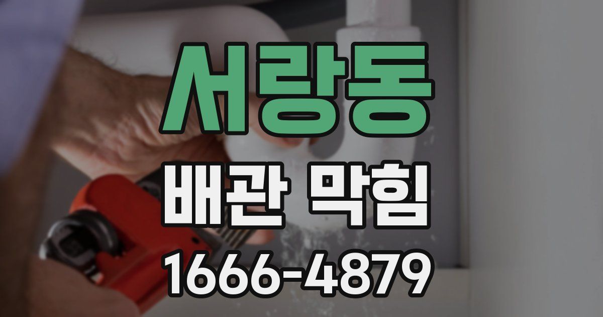 서랑동 배관 막힘