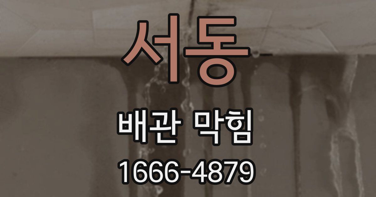 서동 배관 막힘