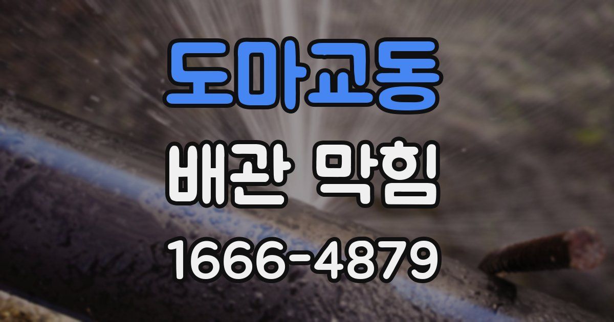 도마교동 배관 막힘