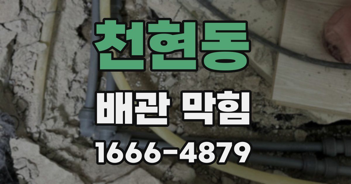 천현동 배관 막힘