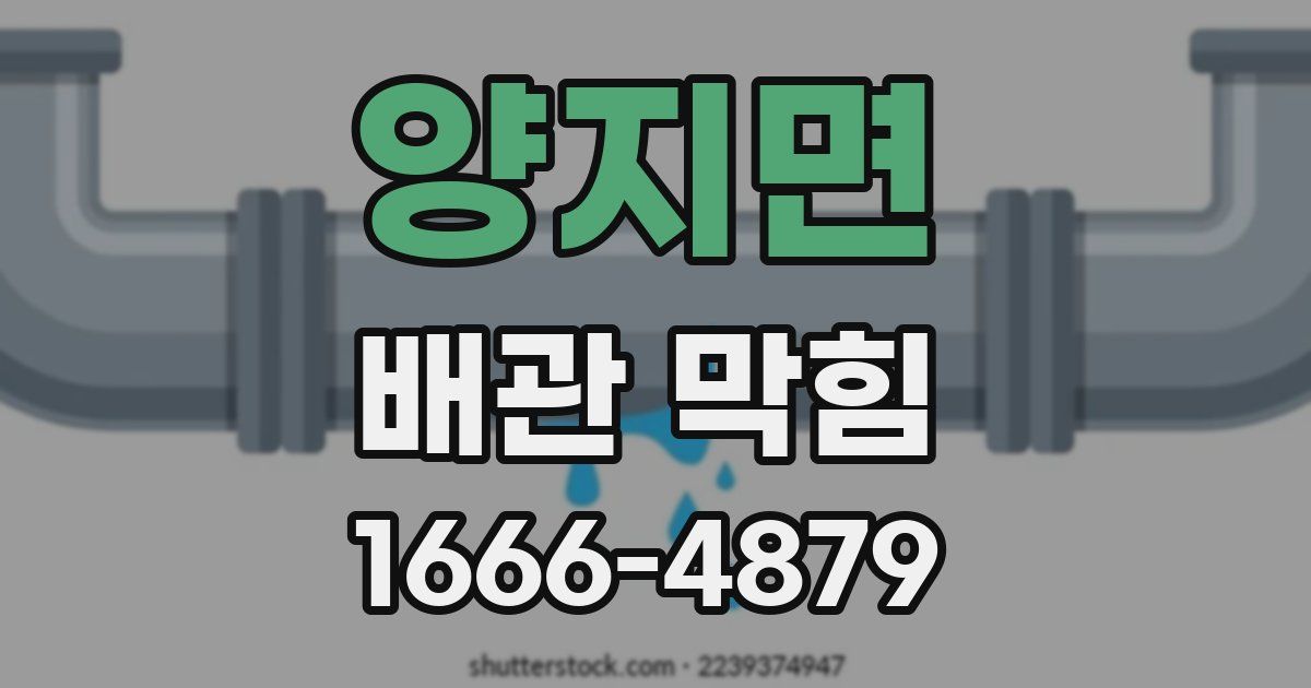 양지면 배관 막힘