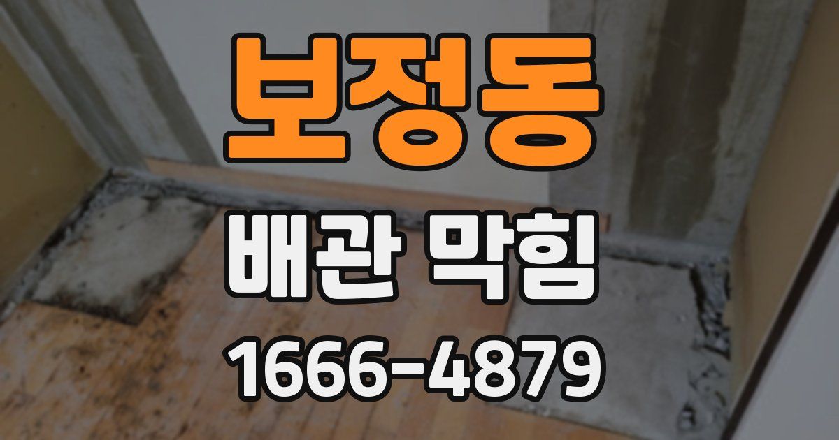 보정동 배관 막힘
