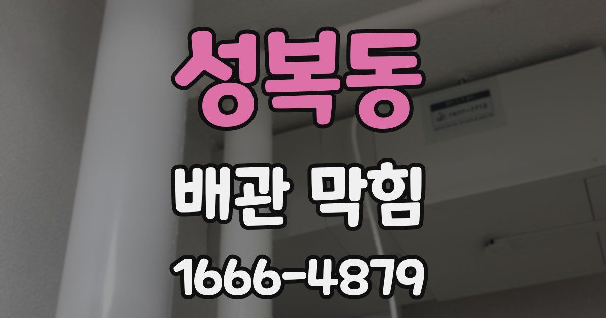 성복동 배관 막힘