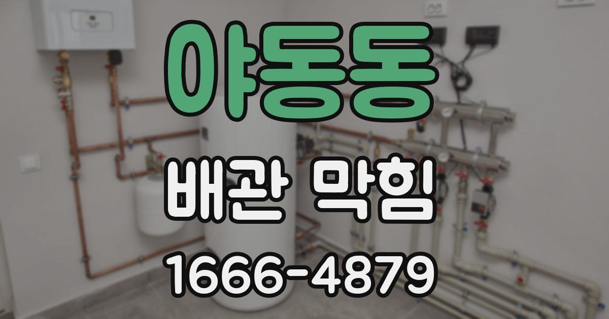 야동동 배관 막힘
