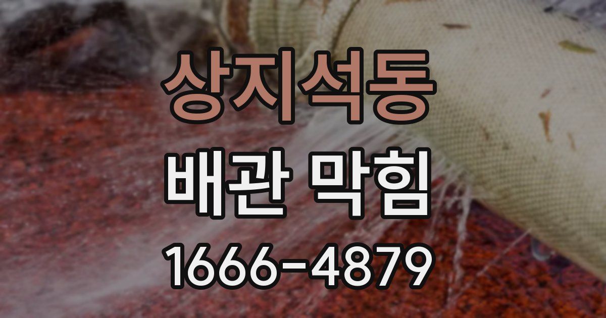 상지석동 배관 막힘