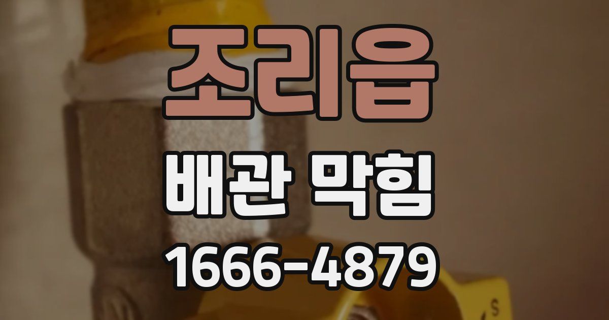 조리읍 배관 막힘