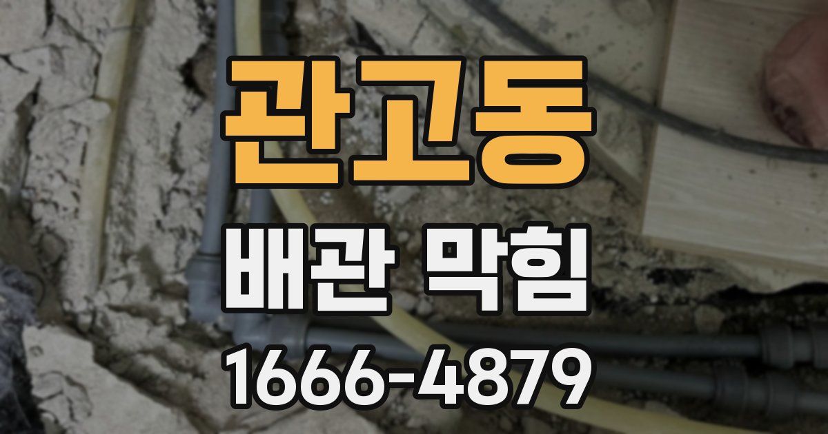 관고동 배관 막힘