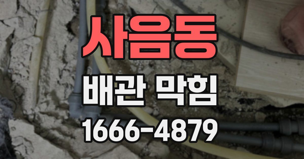 사음동 배관 막힘