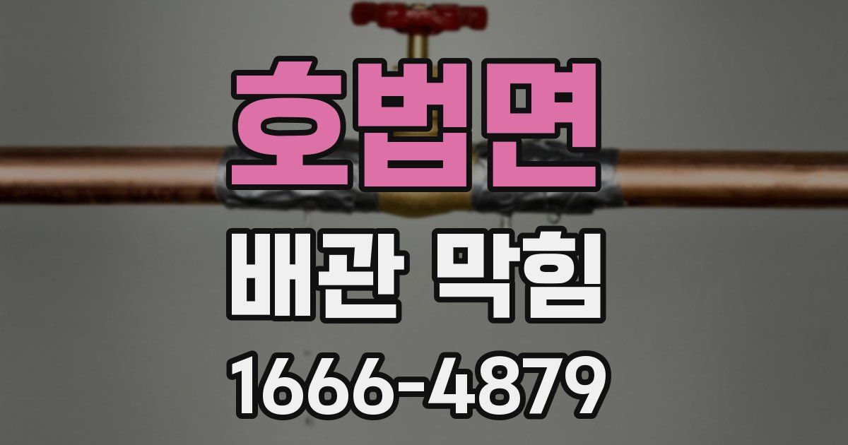 호법면 배관 막힘