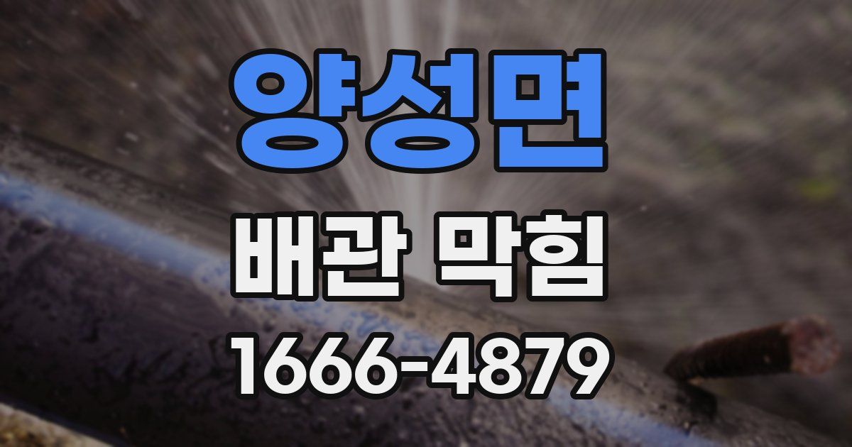 양성면 배관 막힘