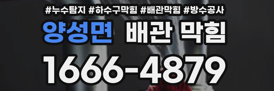 양성면 배관 막힘