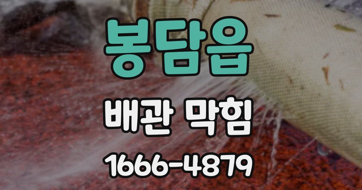 봉담읍 배관 막힘