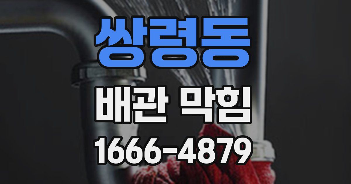 쌍령동 배관 막힘