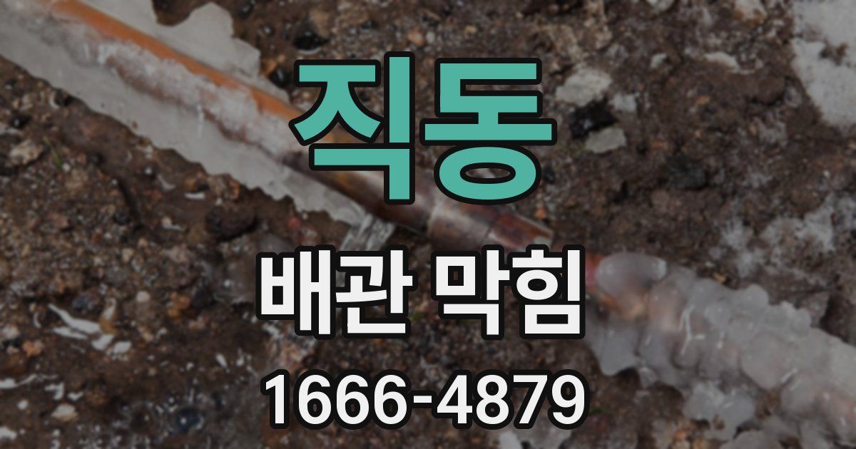 직동 배관 막힘