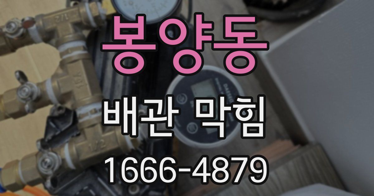 봉양동 배관 막힘