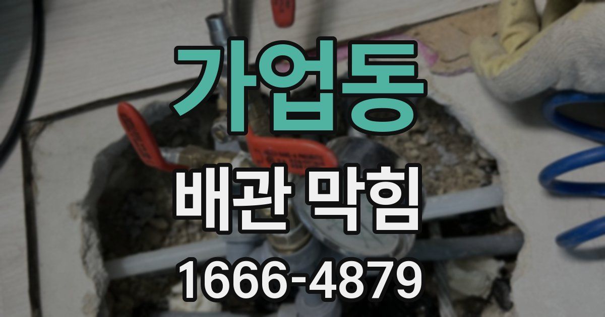 가업동 배관 막힘