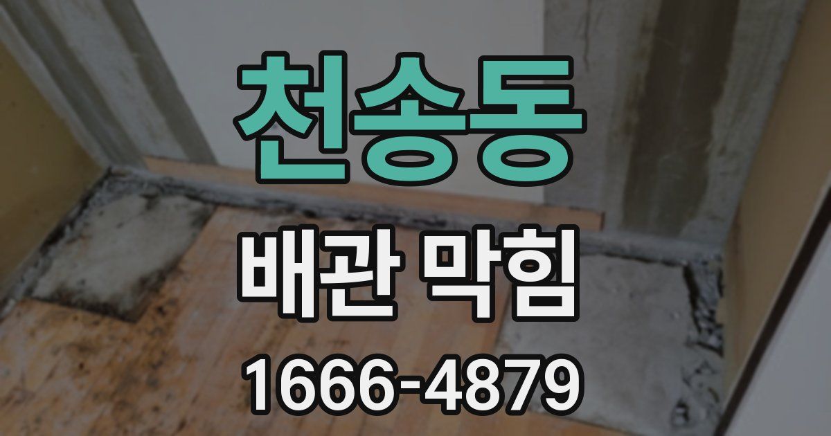 천송동 배관 막힘