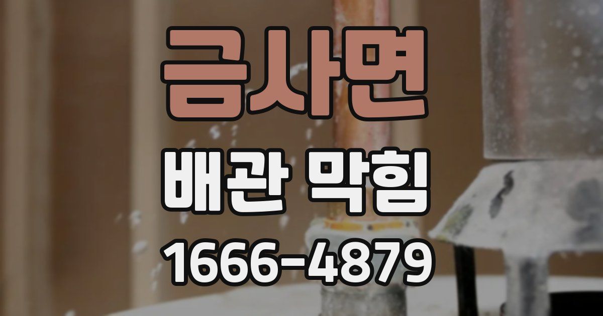 금사면 배관 막힘