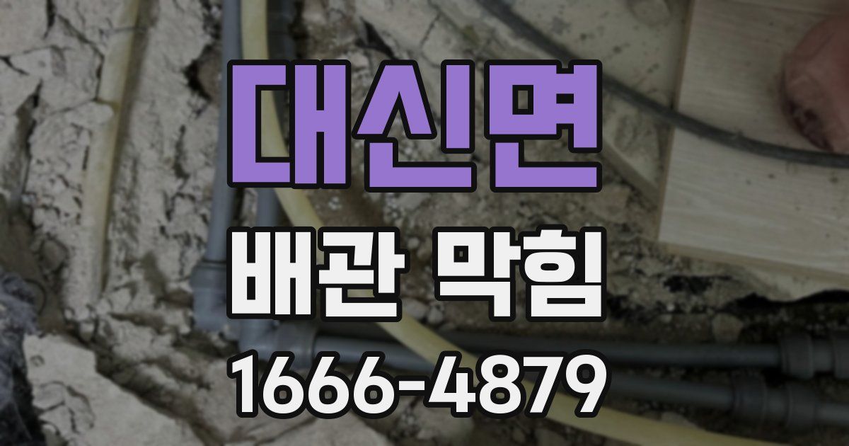 대신면 배관 막힘