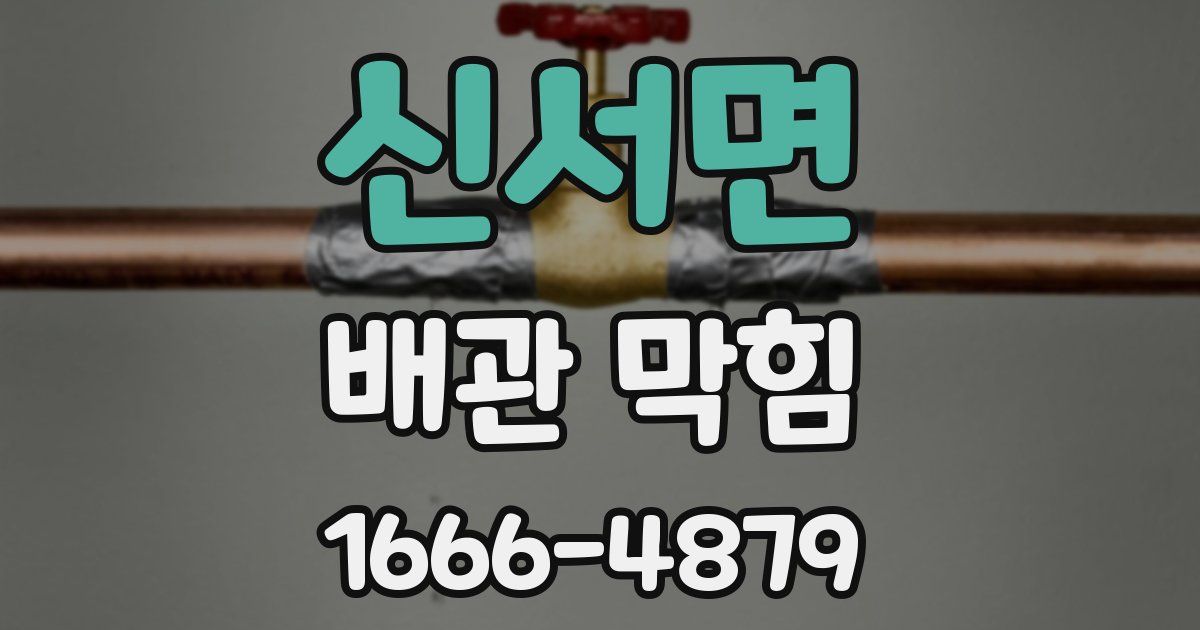 신서면 배관 막힘